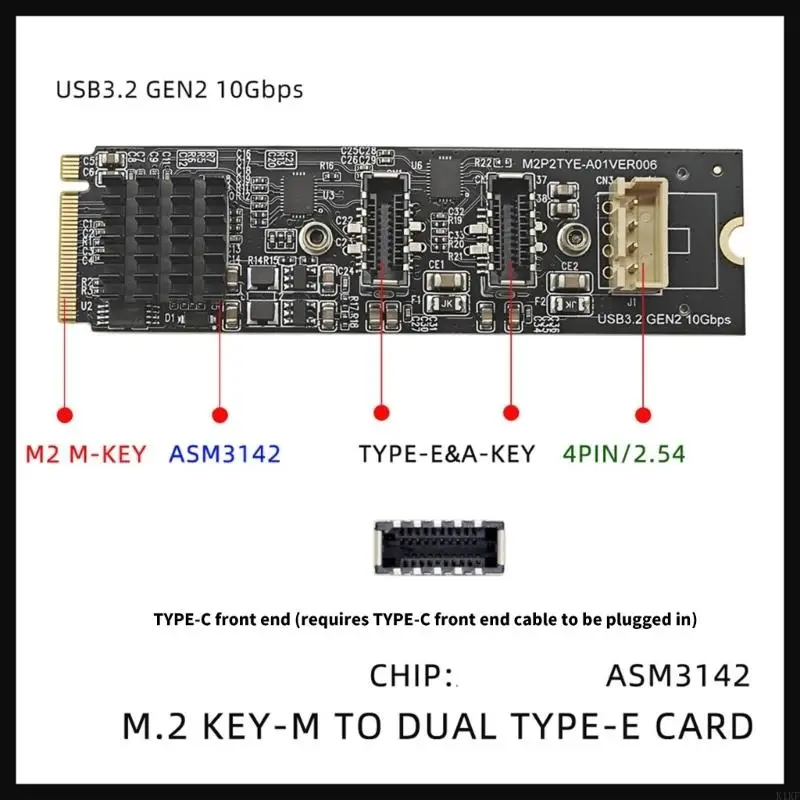 Módulo expansión tipo E M.2 PCIe a USB de alta velocidad - imagen 2