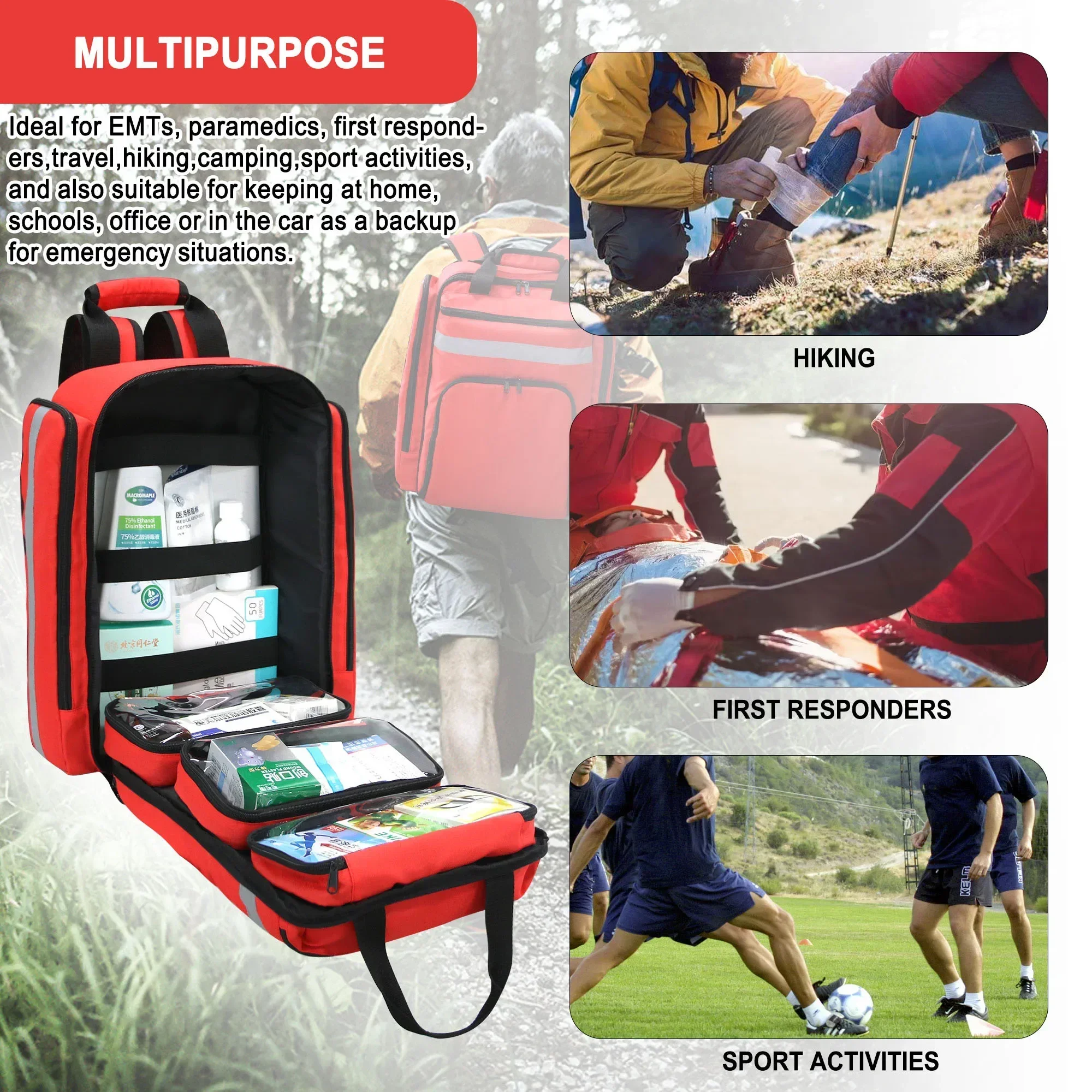 Bolsa médica plegable lista para transportar