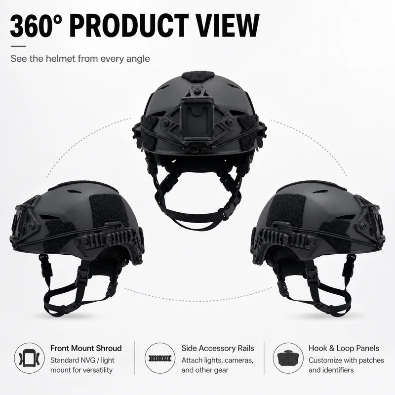 FAST MH Casco de Airsoft ABS Ligero con Rieles Laterales - imagen 2