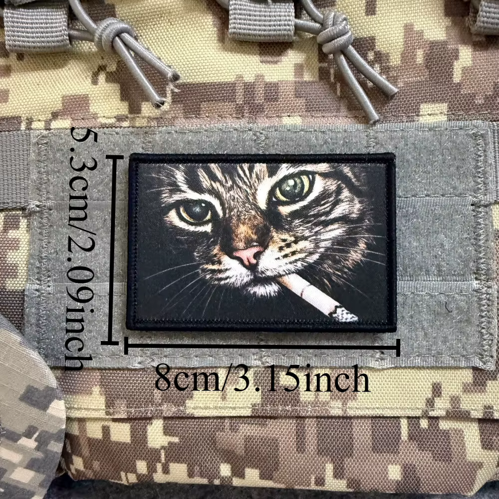 Parche táctico gato fumador gancho y bucle para mochila y ropa