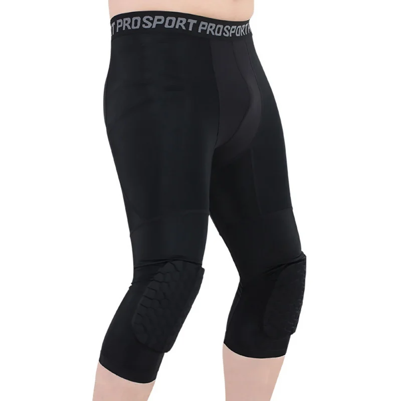 Pantalón protector 3/4 con rodilleras – Compresión acolchada hombre - imagen 3