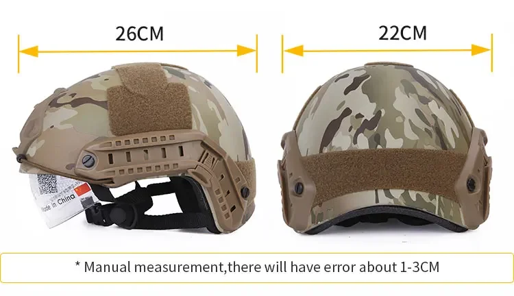 Vista lateral del casco Emersongear con gafas acopladas