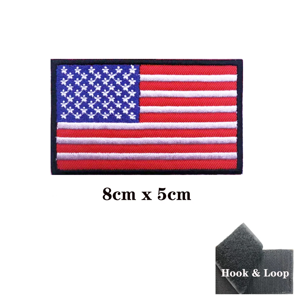 Parche bordado bandera americana con gancho y bucle termoadhesivo - imagen 5