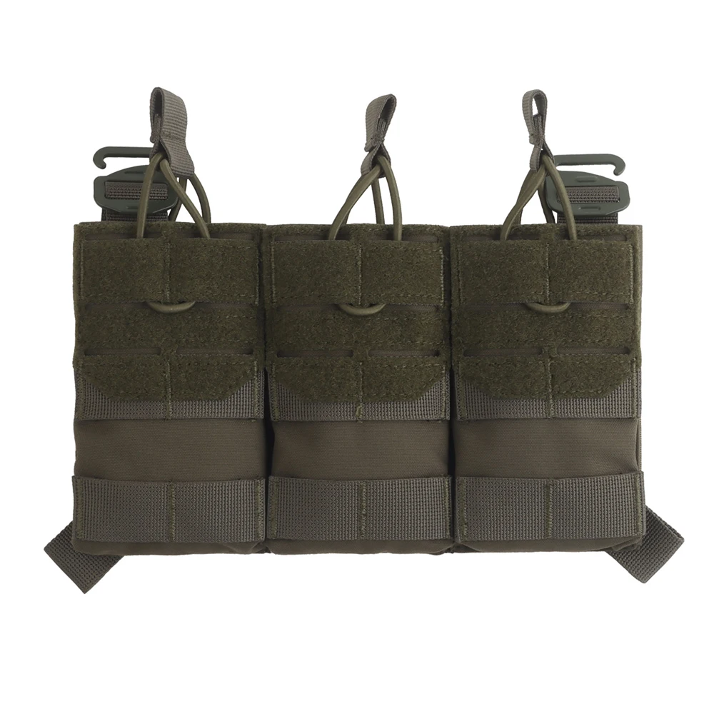 Portacargador triple abierto MOLLE para AR-15/M4 de 5,56 mm