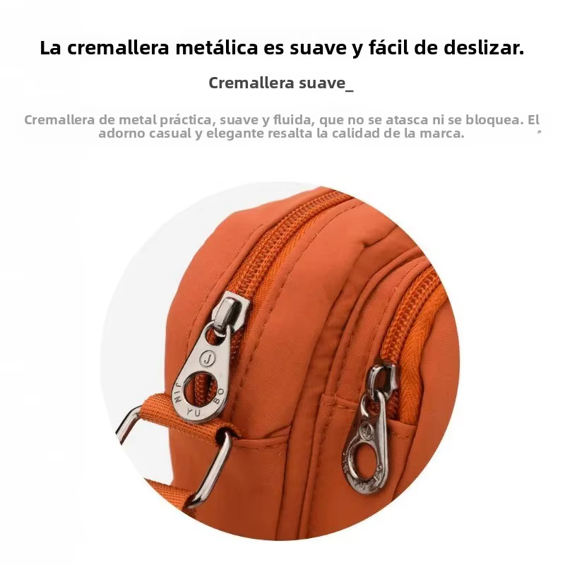 Bolso de hombro mujer con bolsillos, cruzado en nailon ligero - imagen 2