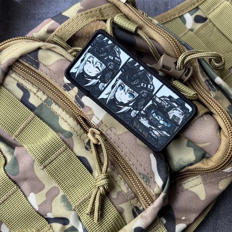 Parche táctico insignia moral mujer estilo anime con velcro para ropa - imagen 5