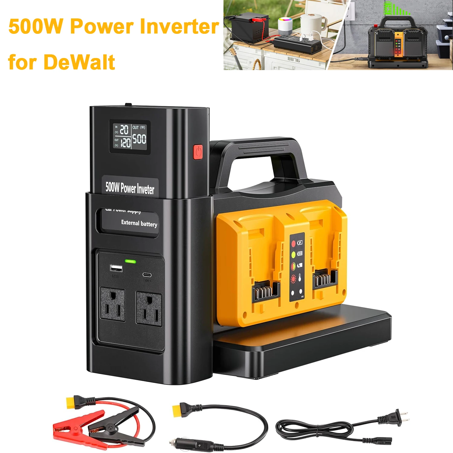 Inversor de Onda Sinusoidal Pura para baterías DeWalt USB-C/USB-A - imagen 5