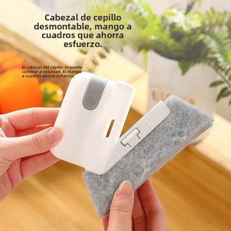 Cepillo limpiador de cristales extraíble para ranuras y esquinas