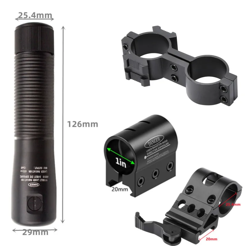 Mira láser táctica verde ajustable para caza y pesca - imagen 3