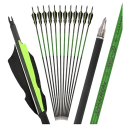 Ejes de flecha carbono Spine 300–800 pluma de pavo para tiro