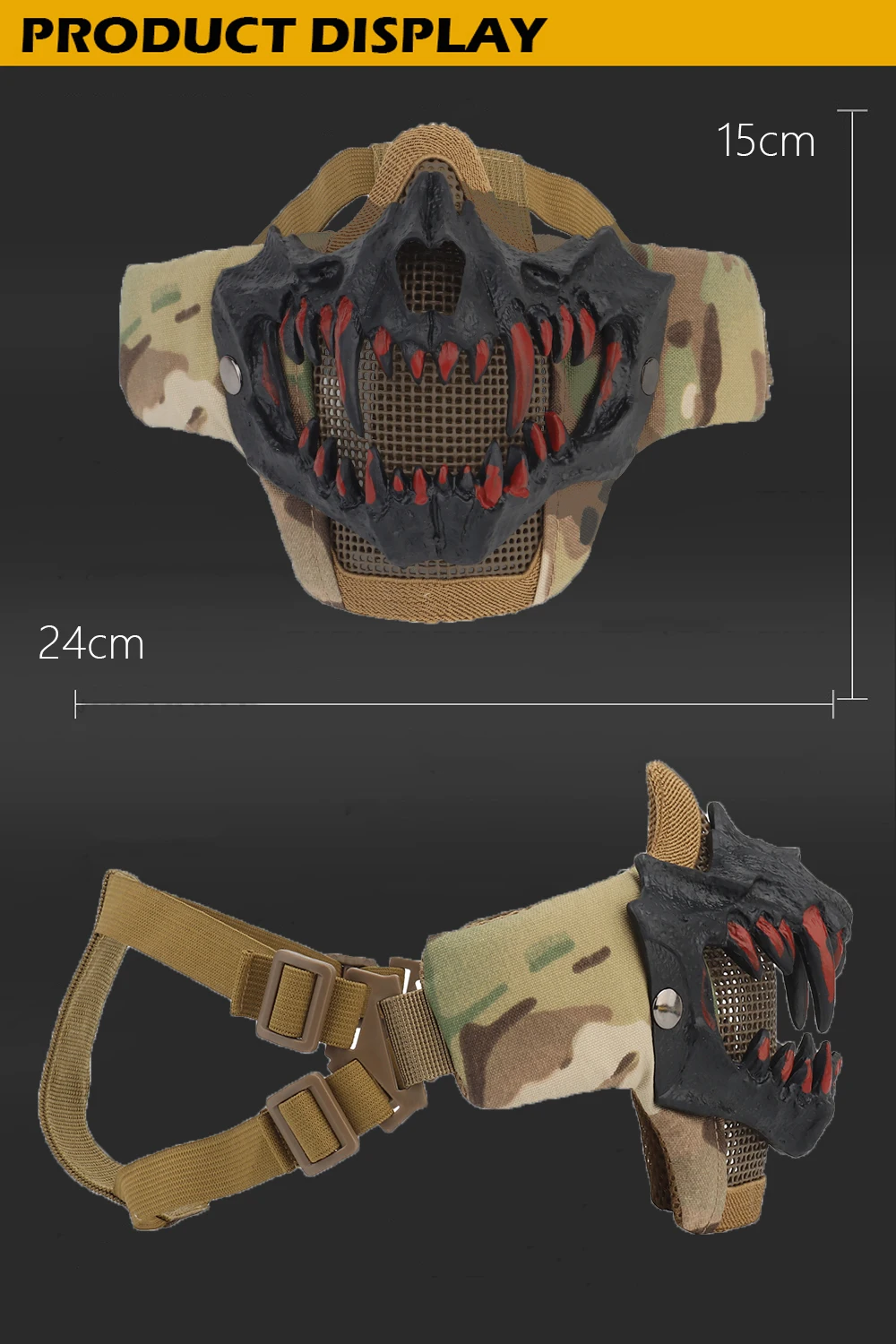 KOLINLOV máscara airsoft protección facial acero - imagen 5