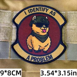 Parche táctico moral Alpaca con velcro gancho y bucle, texto Problema