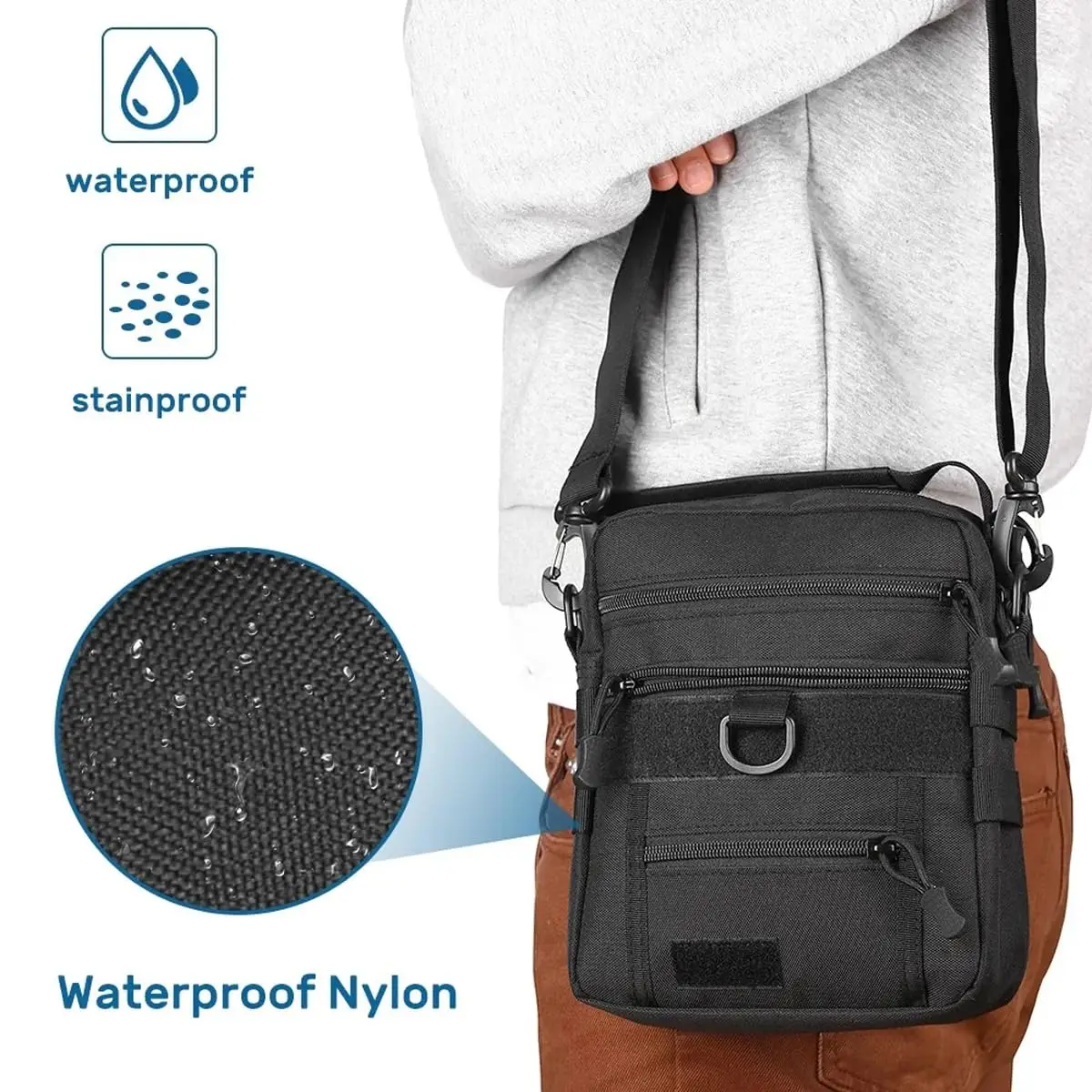 Bolso táctico bandolera compacto para pistola y caza - imagen 3