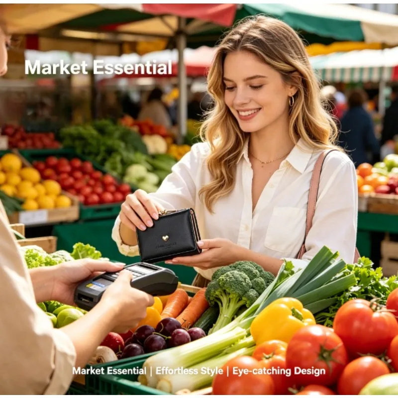 Cartera táctica corta mujer estilo coreano plegable con ranuras - imagen 2