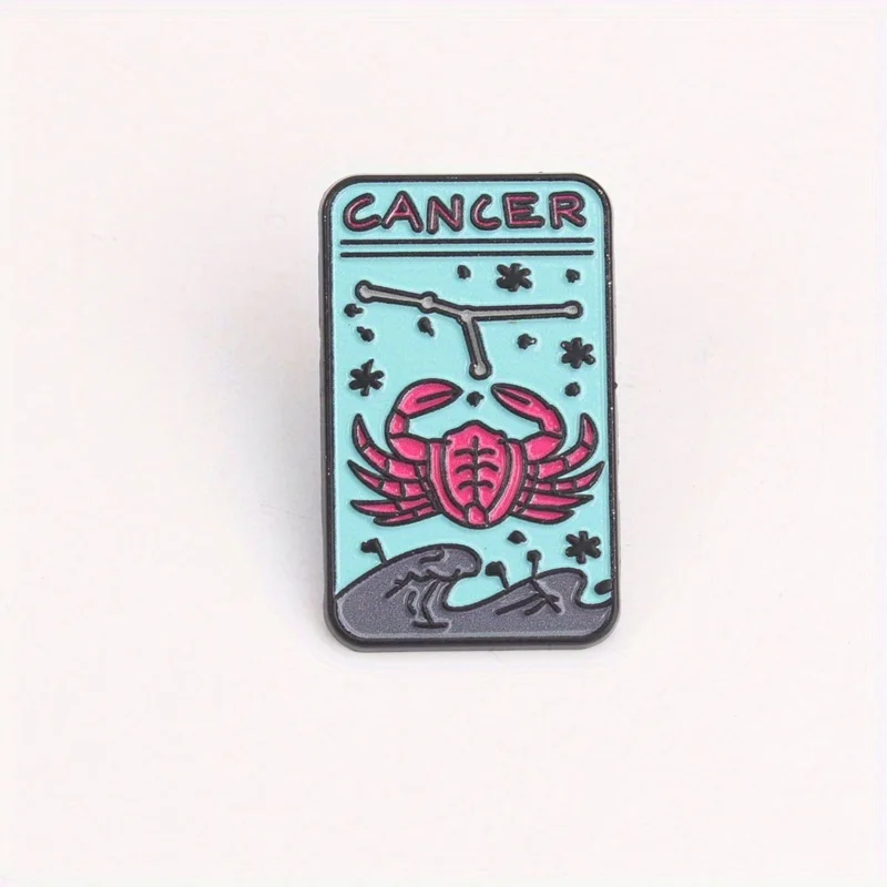 Pin lunar con cangrejo brillante de esmalte pastel para solapa - imagen 2