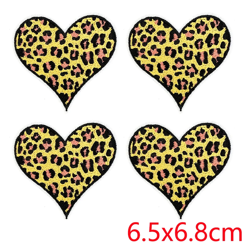 Parche termoadhesivo bordado leopardo corazón – para ropa - imagen 2