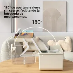 Caja de primeros auxilios transparente multicapa portátil con tapa