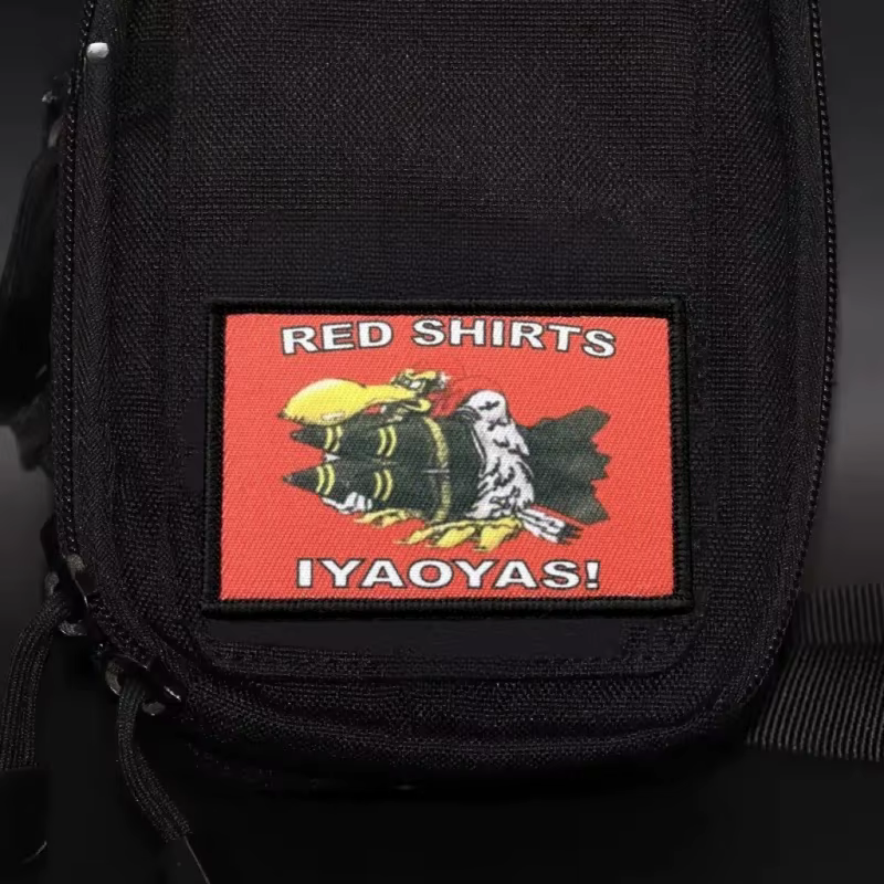 Parches tácticos IYAOYAS insignia moral camisas rojas con velcro