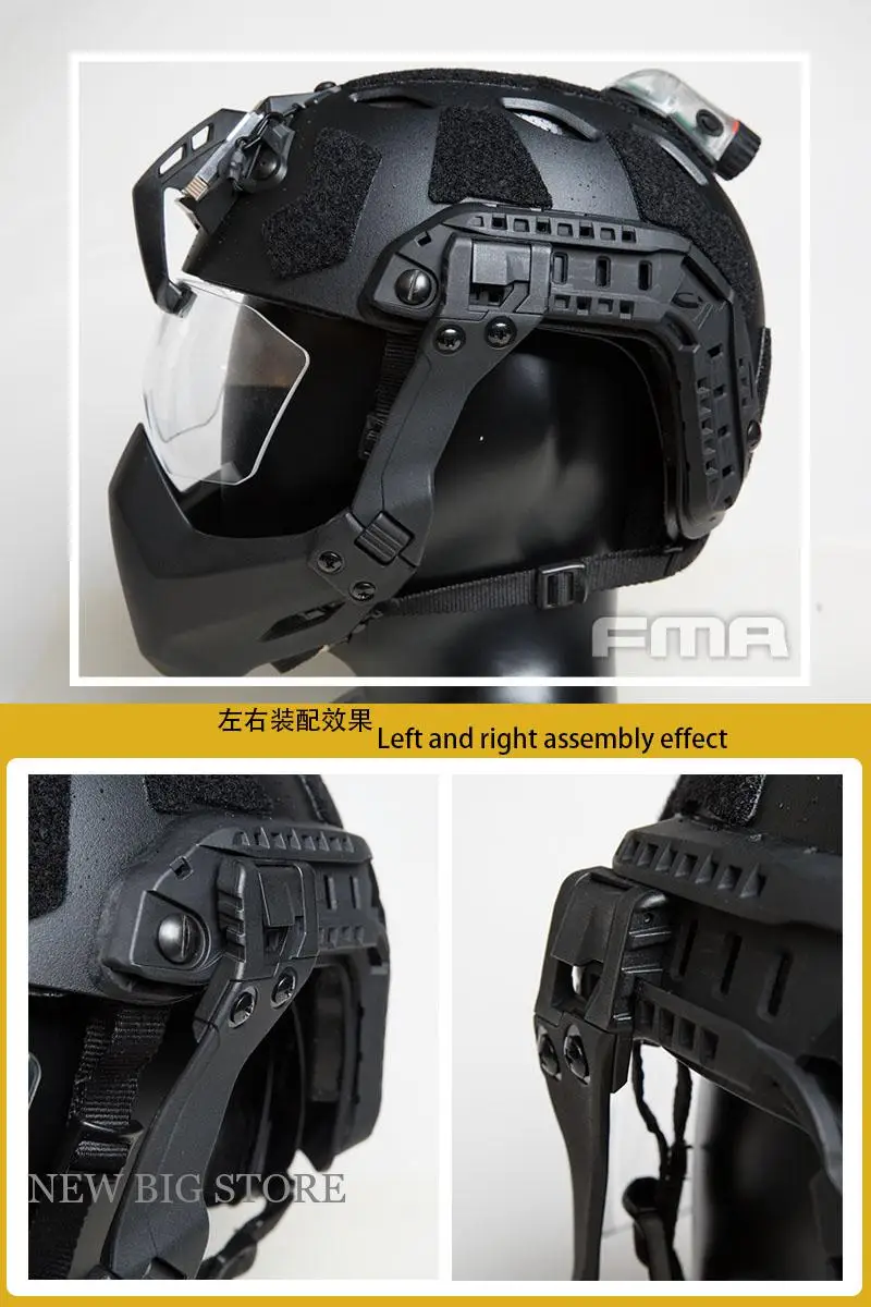 FMA Máscara táctica de medio sello plegable para casco - imagen 2