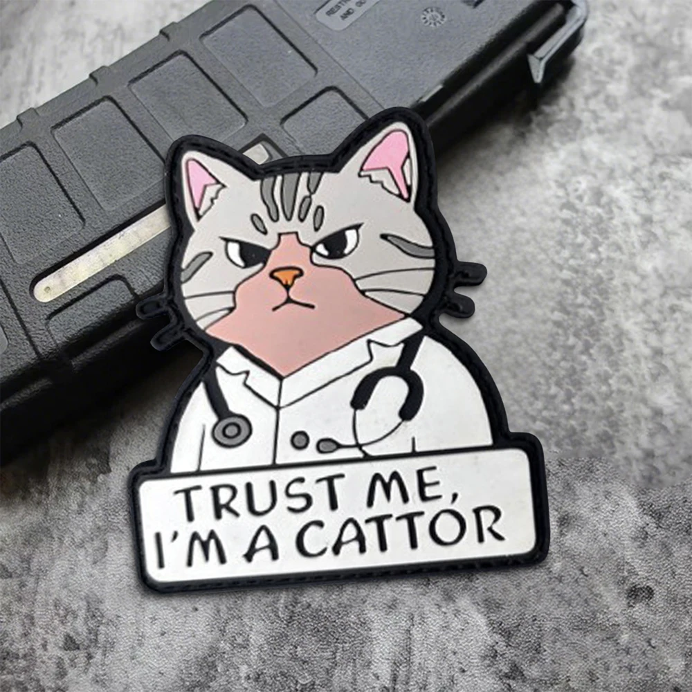 Parche PVC Confíame, soy gato para mochila y chaleco