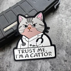 Parche PVC Confíame, soy gato para mochila y chaleco