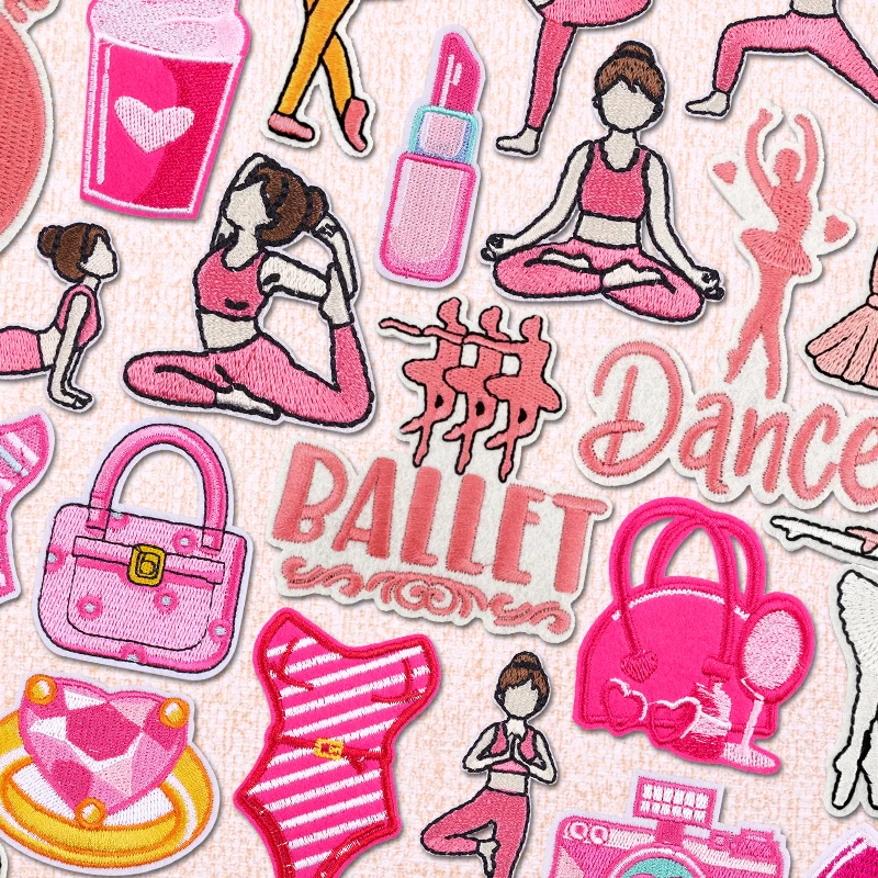 Parche bordado termoadhesivo bailarina yoga – Aplique decorativo ropa - imagen 2