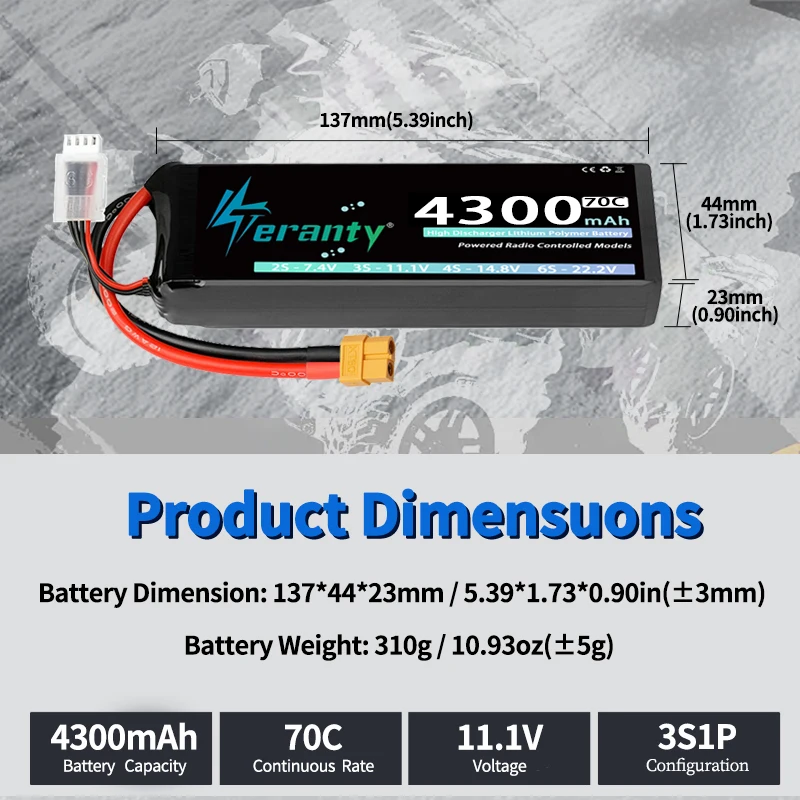 Batería LiPo TERANTY para RC con conector XT60 XT90 - imagen 4