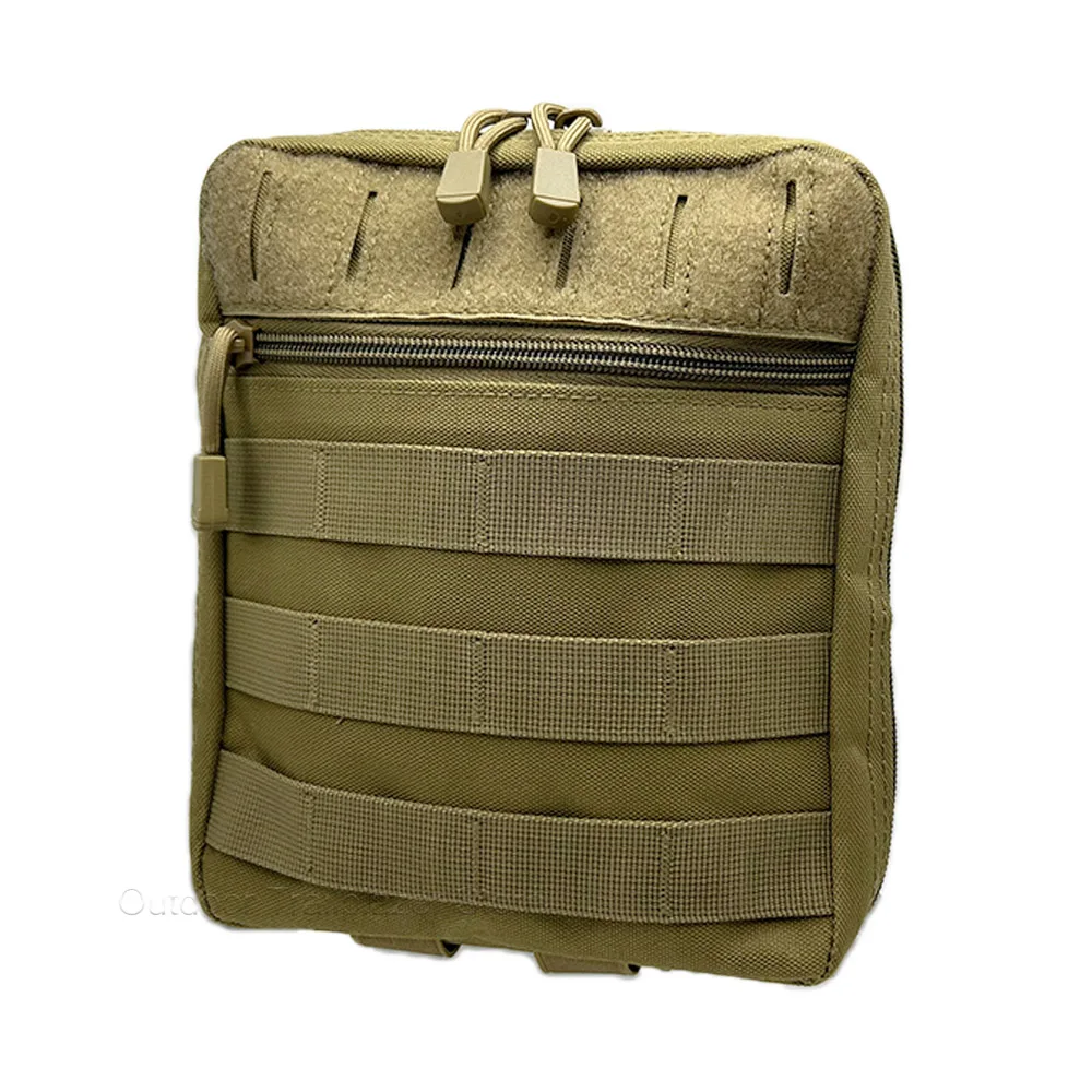 Bolsa táctica MOLLE vista frontal con panel de bucle