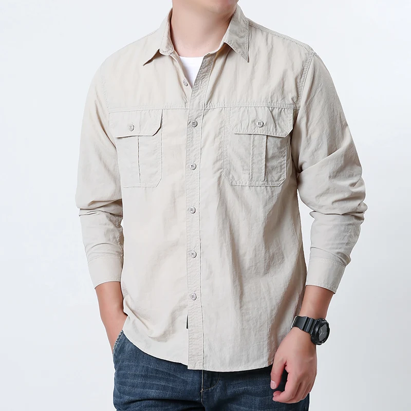 Camisa senderismo pesca AUKUPKEE cuello y capucha