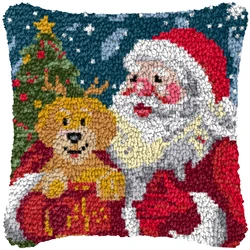 Kit bordado Papá Noel navideño Smyrna – Gancho pestillo para funda
