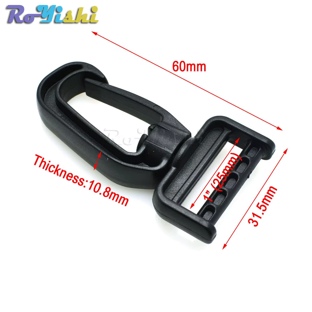 Mosquetón giratorio plástico MOLLE para correas y mochilas tácticas - imagen 3