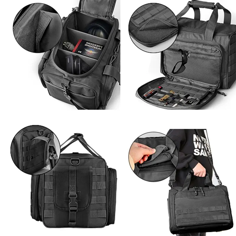 Funda táctica MOLLE para pistola de nylon negra, bandolera sniper - imagen 5