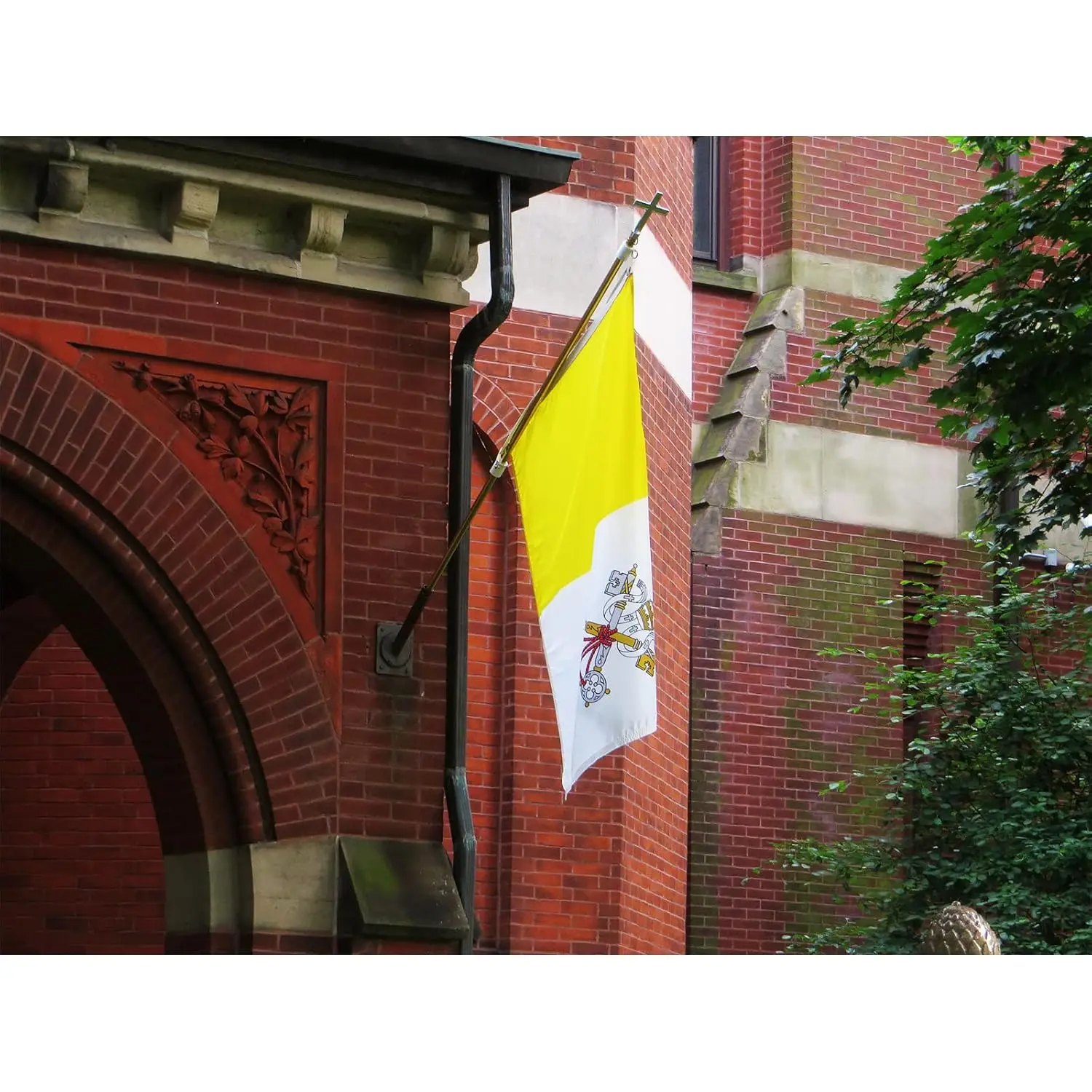 Bandera del Vaticano cristianismo con cruz para pared e interior - imagen 5