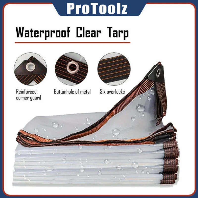 Lona transparente impermeable con ojales – Polietileno para exterior
