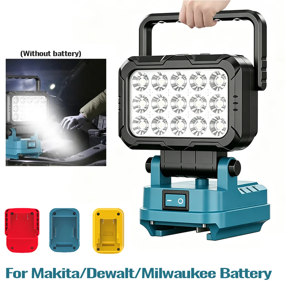 Lámpara LED portátil para exteriores con USB Dewalt/Makita/Milwaukee - imagen 2