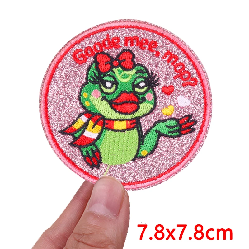 Parche bordado Oeteldonk rana rosa para coser o planchar - imagen 3