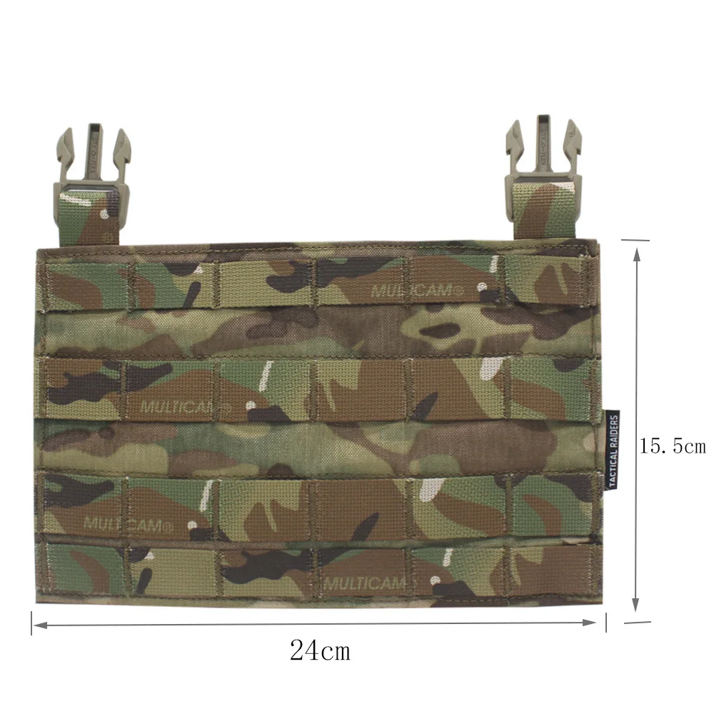 Placa frontal Molle en color negro con sistema de correas