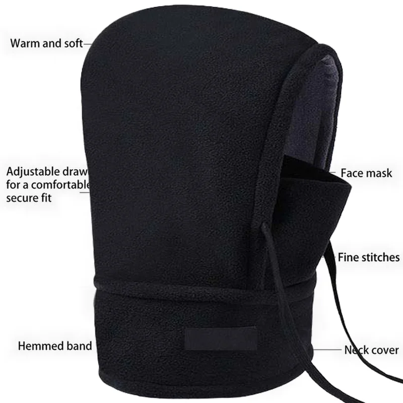Balaclava Cálida de Punto Cortavientos con Cordón – Unisex para Motociclismo - imagen 4