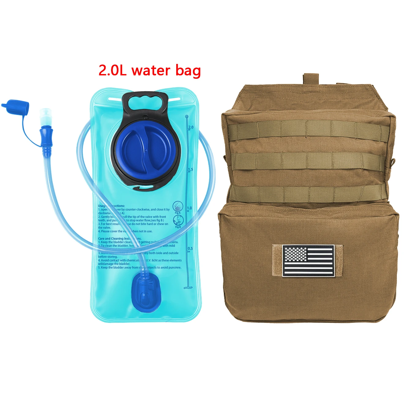 Bolsa de hidratación blanda con accesorios y sistema MOLLE