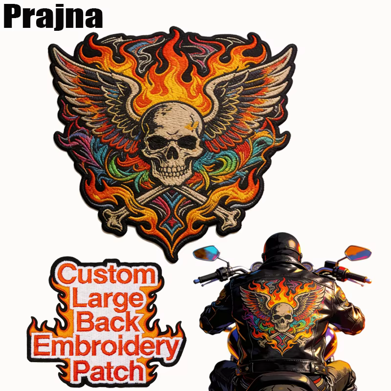 Prajna parche termoadhesivo bordado personalizado rocker para espalda - imagen 3