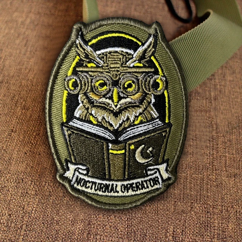 Nachtuil Parche bordado con velcro ave nocturna EDC mochila