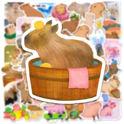 Pegatinas infantiles de capibara marrones estilo dibujo animado