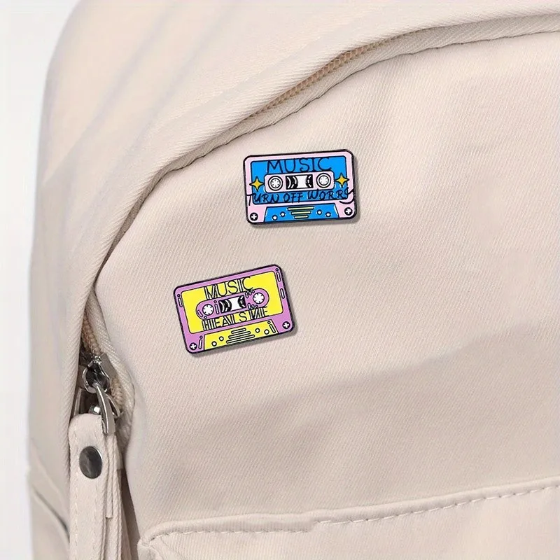 Alfileres esmaltados retro cinta de casete para solapa, broches - imagen 4