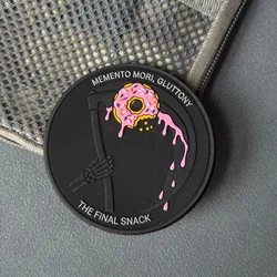 Parche táctico PVC con gancho y bucle Memento Mori para mochila