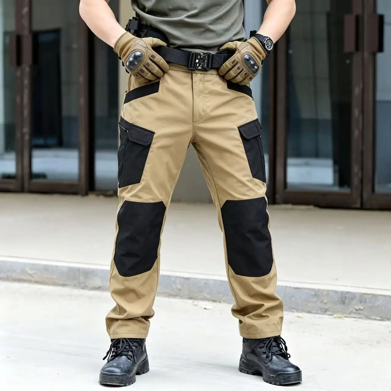 Pantalones tácticos IX7 de algodón elástico para hombre estilo militar - imagen 5