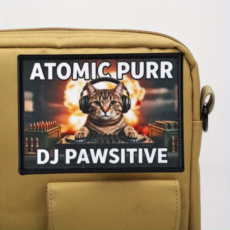 Parche táctico gato DJ Pawsitive con gancho y bucle para ropa - imagen 5