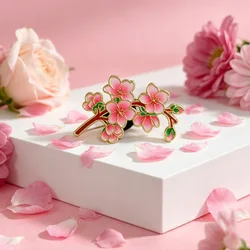 Broche esmaltado pin de solapa floral multicolor dorado natural