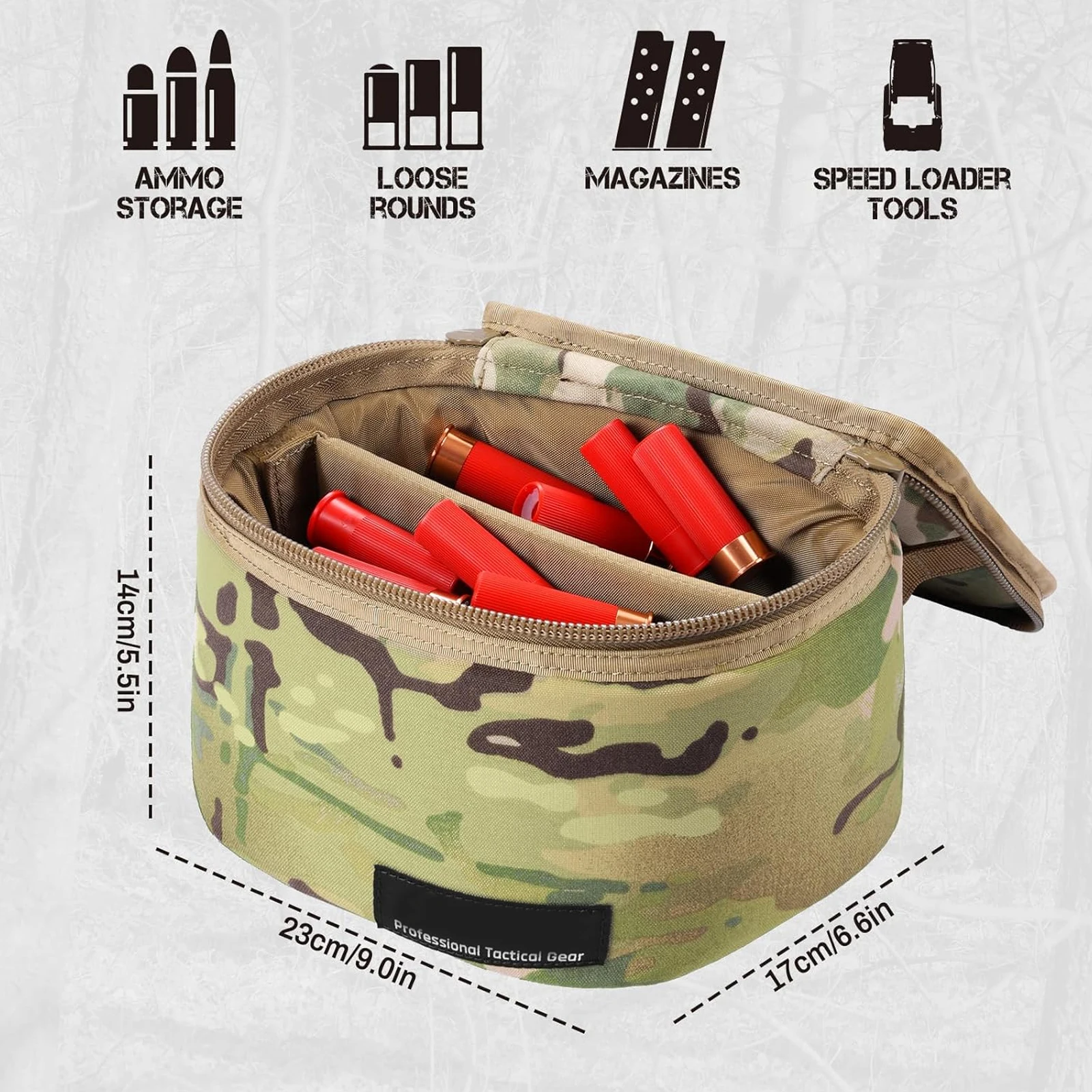 Bolsa táctica para municiones con interior desmontable rifle escopeta - imagen 4