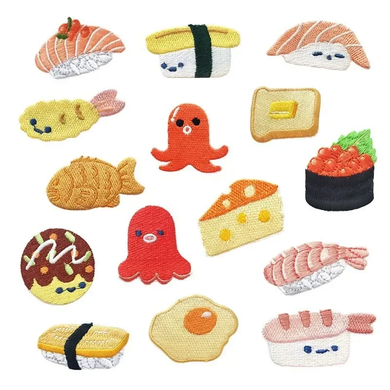 Parche bordado sushi salmón para ropa y mochilas, DIY - imagen 3