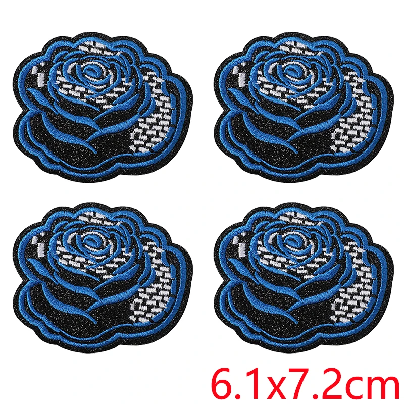 Parche termoadhesivo gótico punk, diseños cuadros rayo rosa calavera - imagen 3